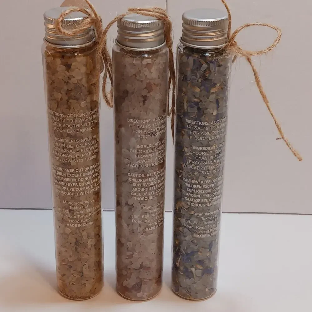 Lot of 3 Bath Salts - Calendula Cornflower Plum Blossom 3.5oz Each NEW